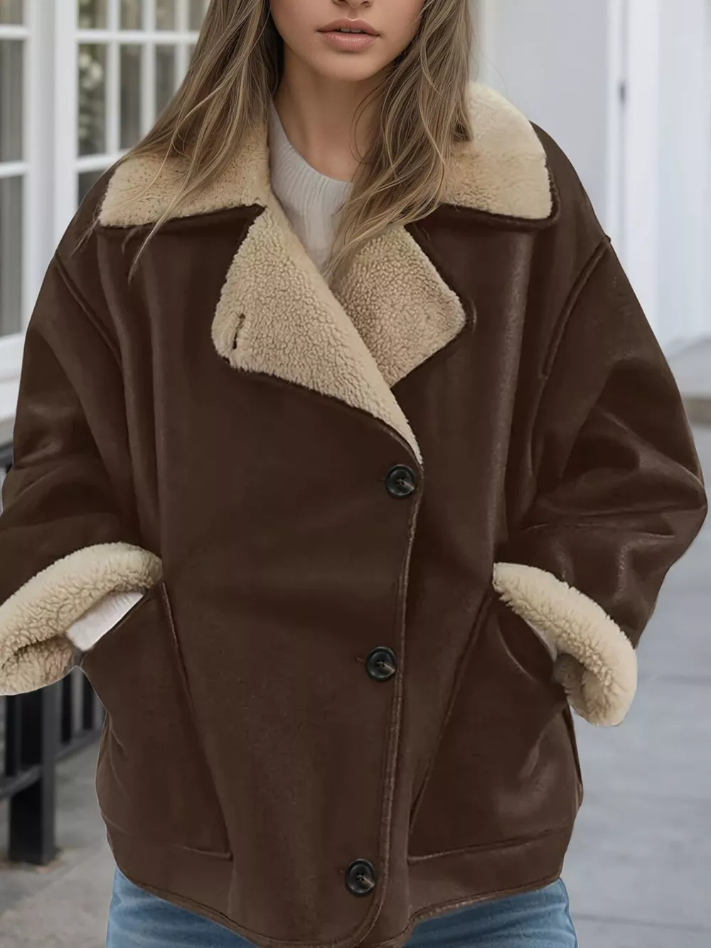 Sherpa Lined Button Down Outerwear, image 2