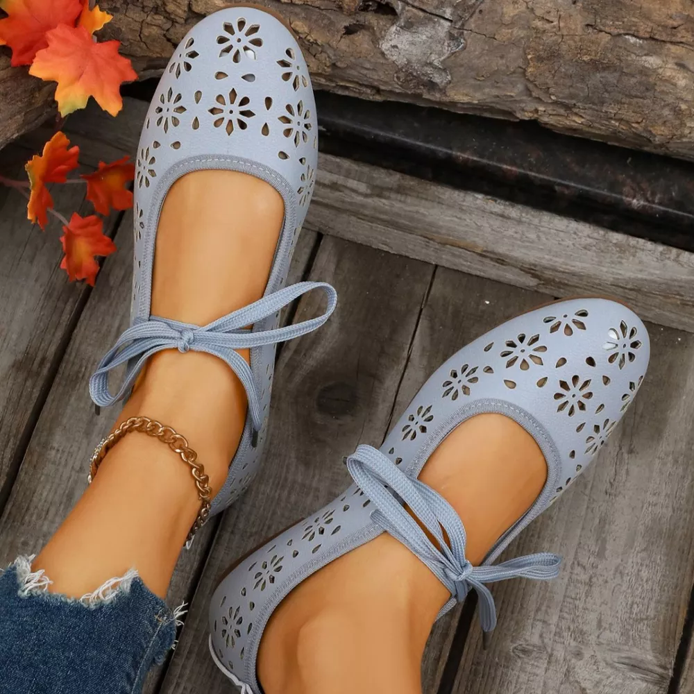 Floral Cutout Tied Slip-Ons, image 9