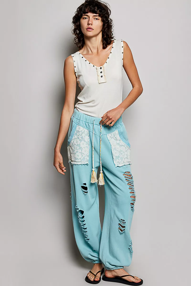 Studded Trim Button-Front Ruffle Detail Tank, image 6