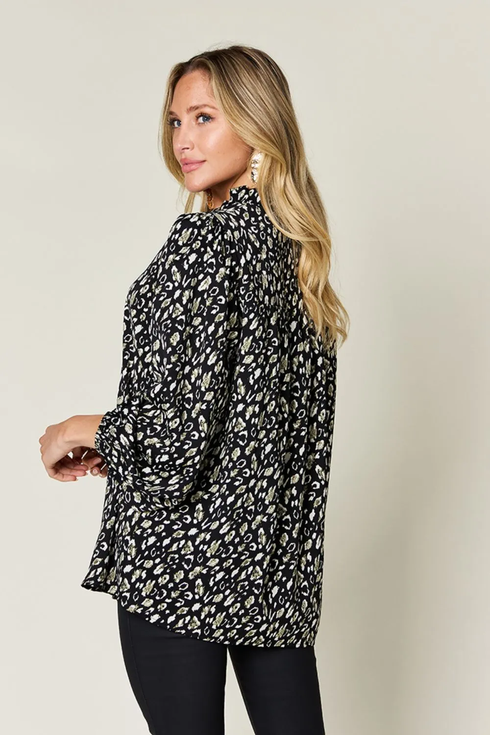 Full Size Leopard Long Sleeve Blouse, image 17