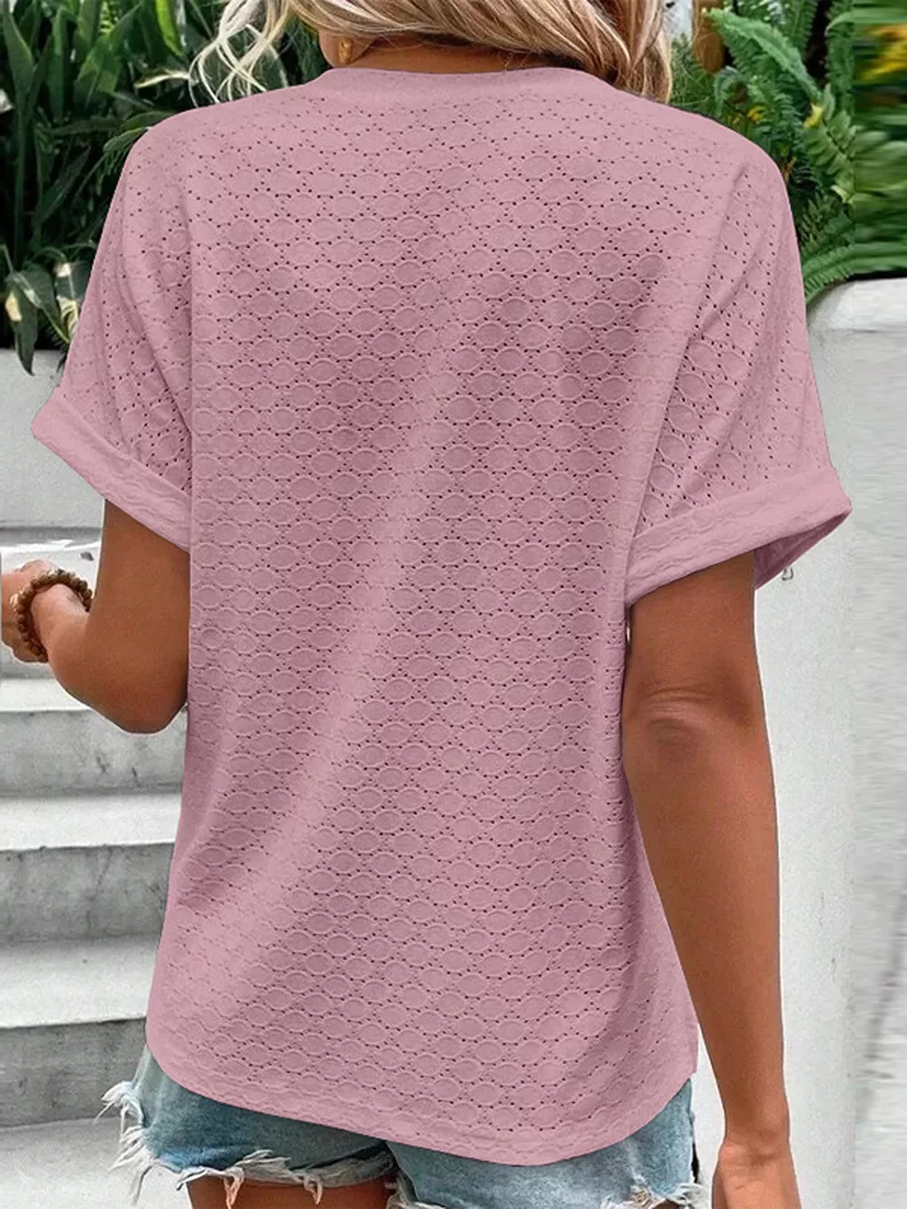 Notched Short Sleeve Top, image 8