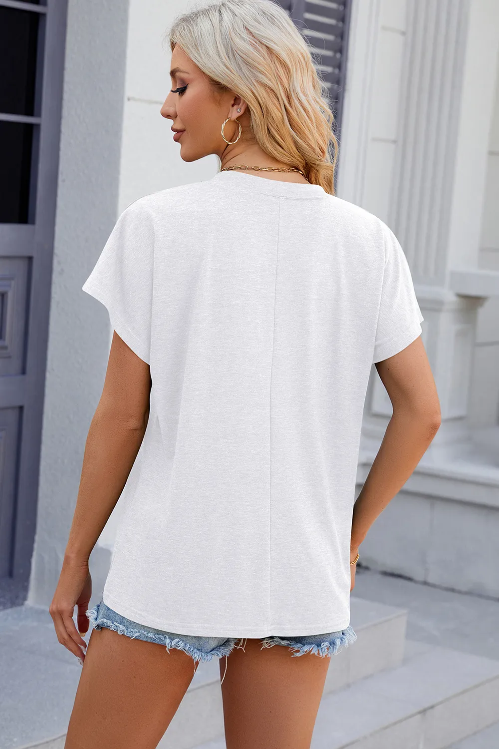 V-Neck Short Sleeve T-Shirt, image 28