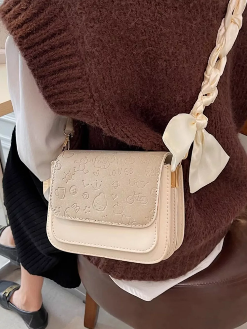 Color Block Flap Crossbody Bag, image 6