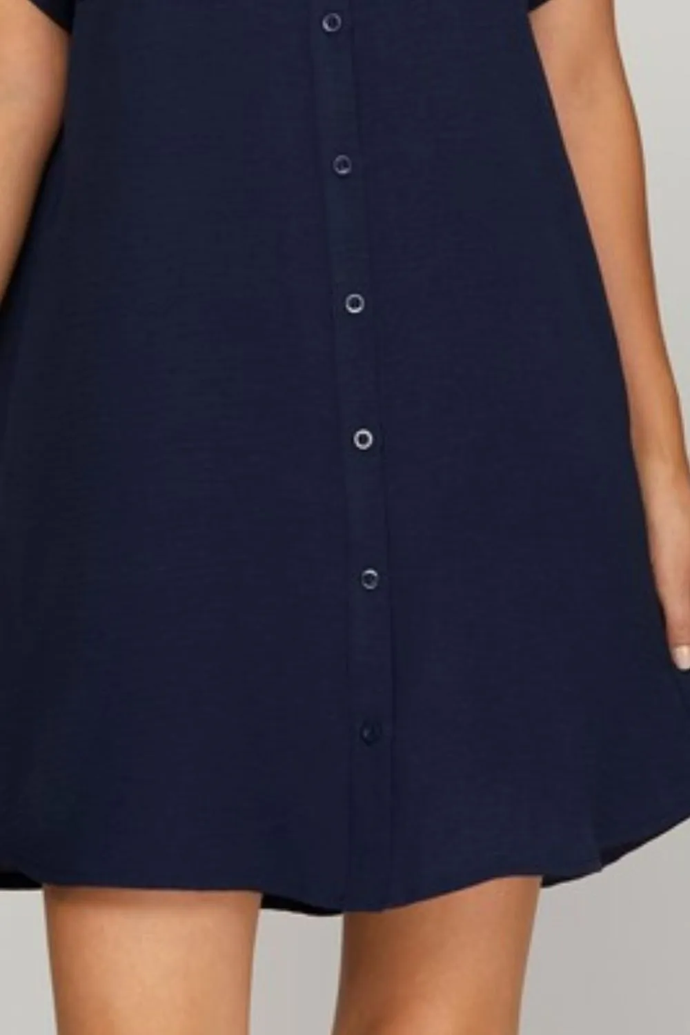 Full Size Button Down Short Sleeve Woven Shirt Dress Plus Size, image 2