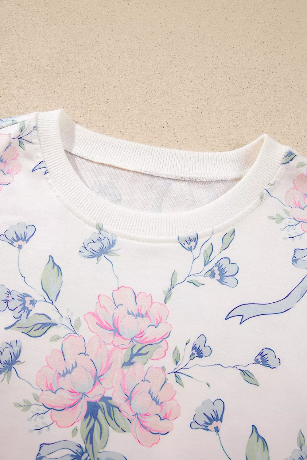 Floral Print Long Sleeve Top Elastic Waist Skort Two Piece Set, image 7