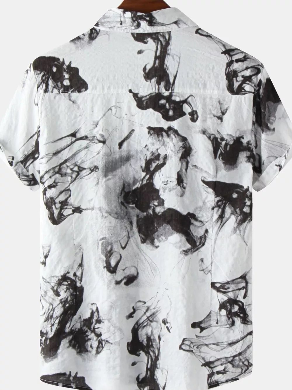 Men's Plus Size Abstract Ink Splash Print Short Sleeve Shirt, image 2