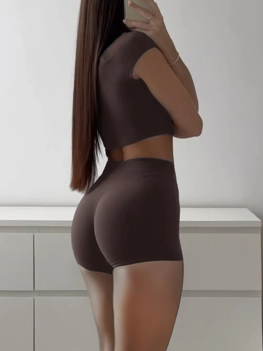 Short Sleeve Crop Top and Shorts Set, image 12