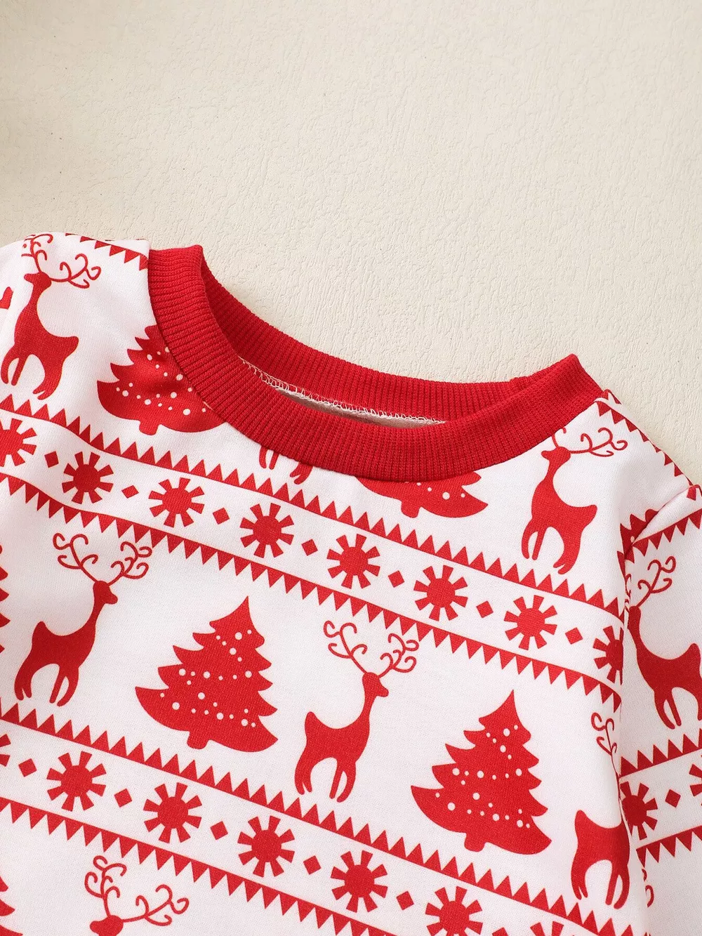 Children's Christmas Reindeer & Tree Print Top and Pants Set, image 4