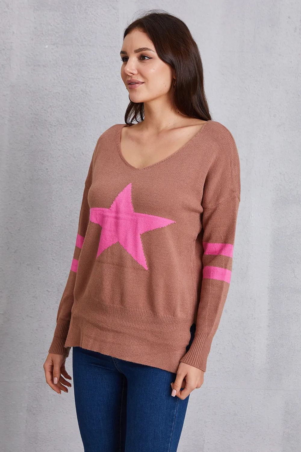 Star Scoop Neck Dropped Shoulder T-Shirt, image 3