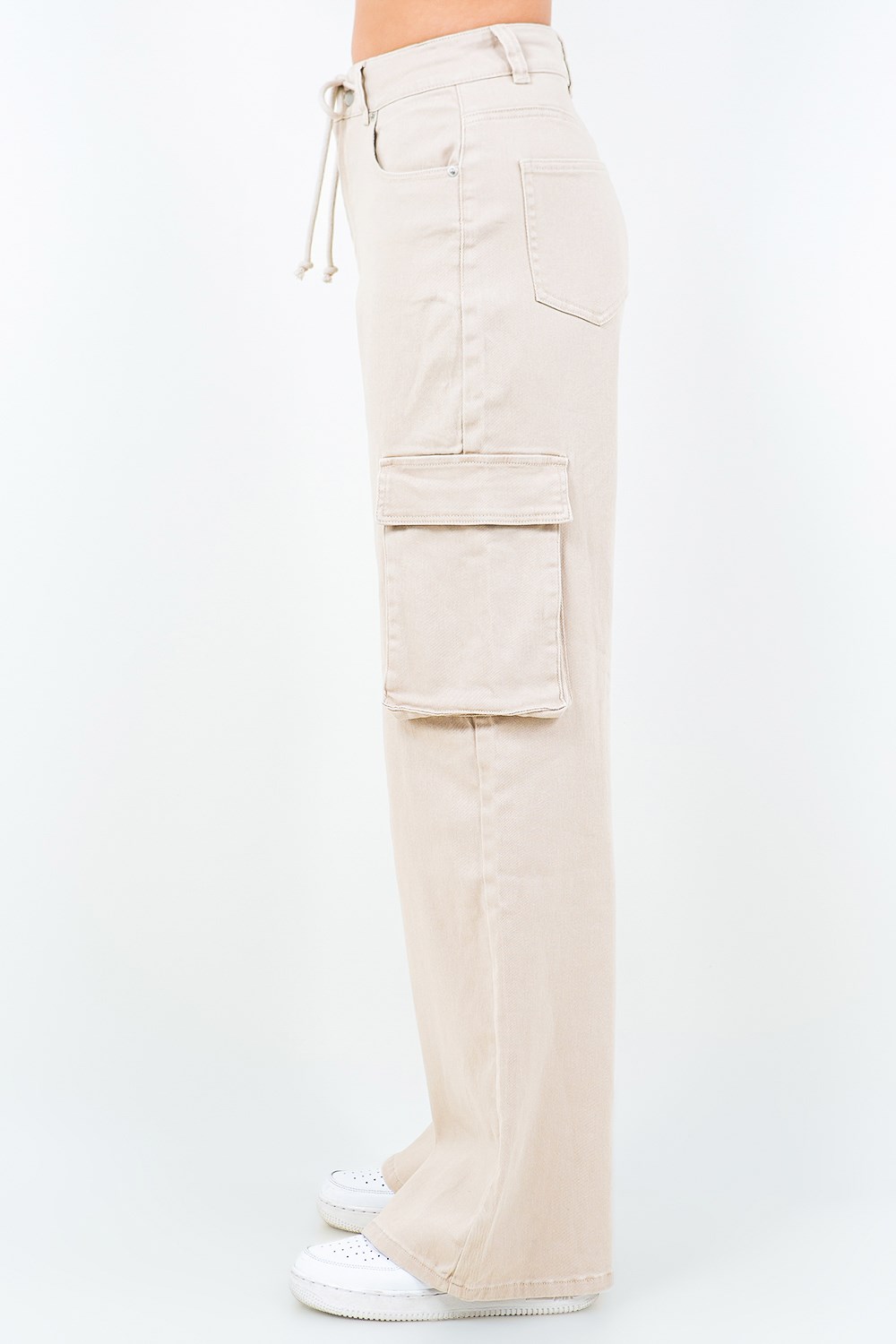 Full Size Drawstring Wide Leg Cargo Pants Plus Size, image 3