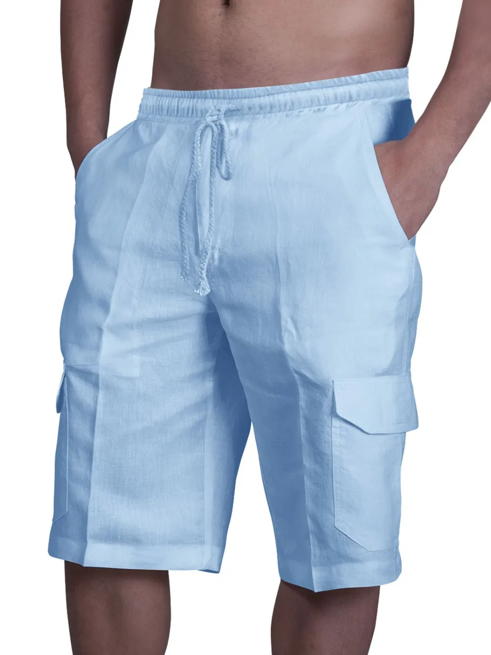 Men's Plus Size Drawstring Pocketed Shorts, image 3