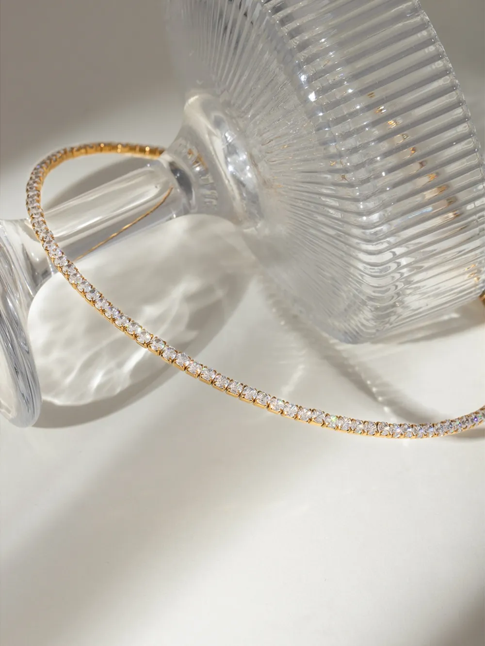 Stainless Steel Inlaid Zircon Necklace, image 4