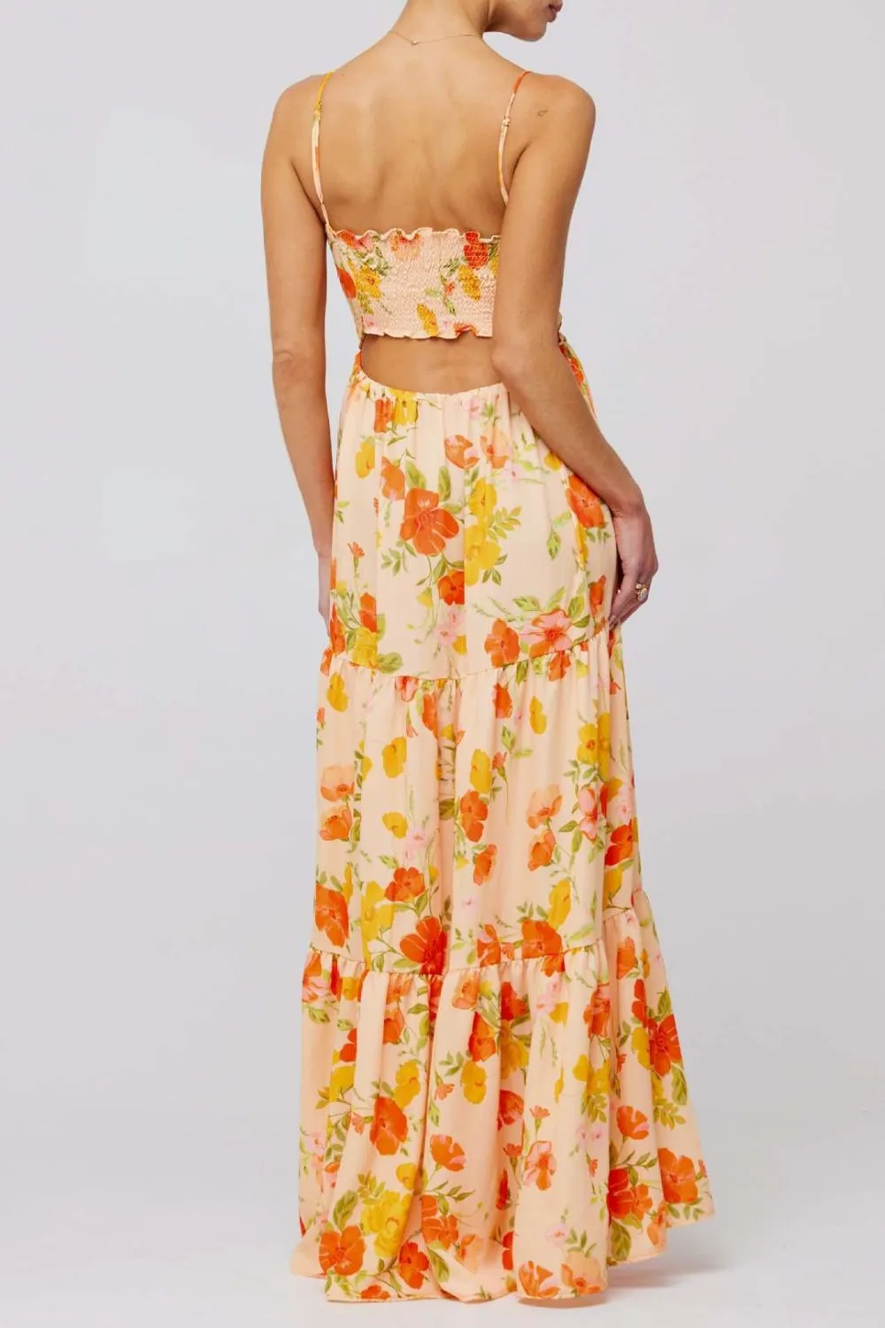Floral Print Tie Front Tiered Maxi Dress, image 10