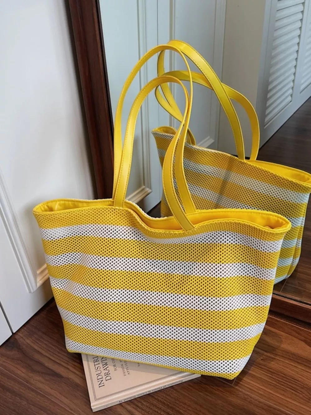 Striped Mesh Shoulder Bag, image 3