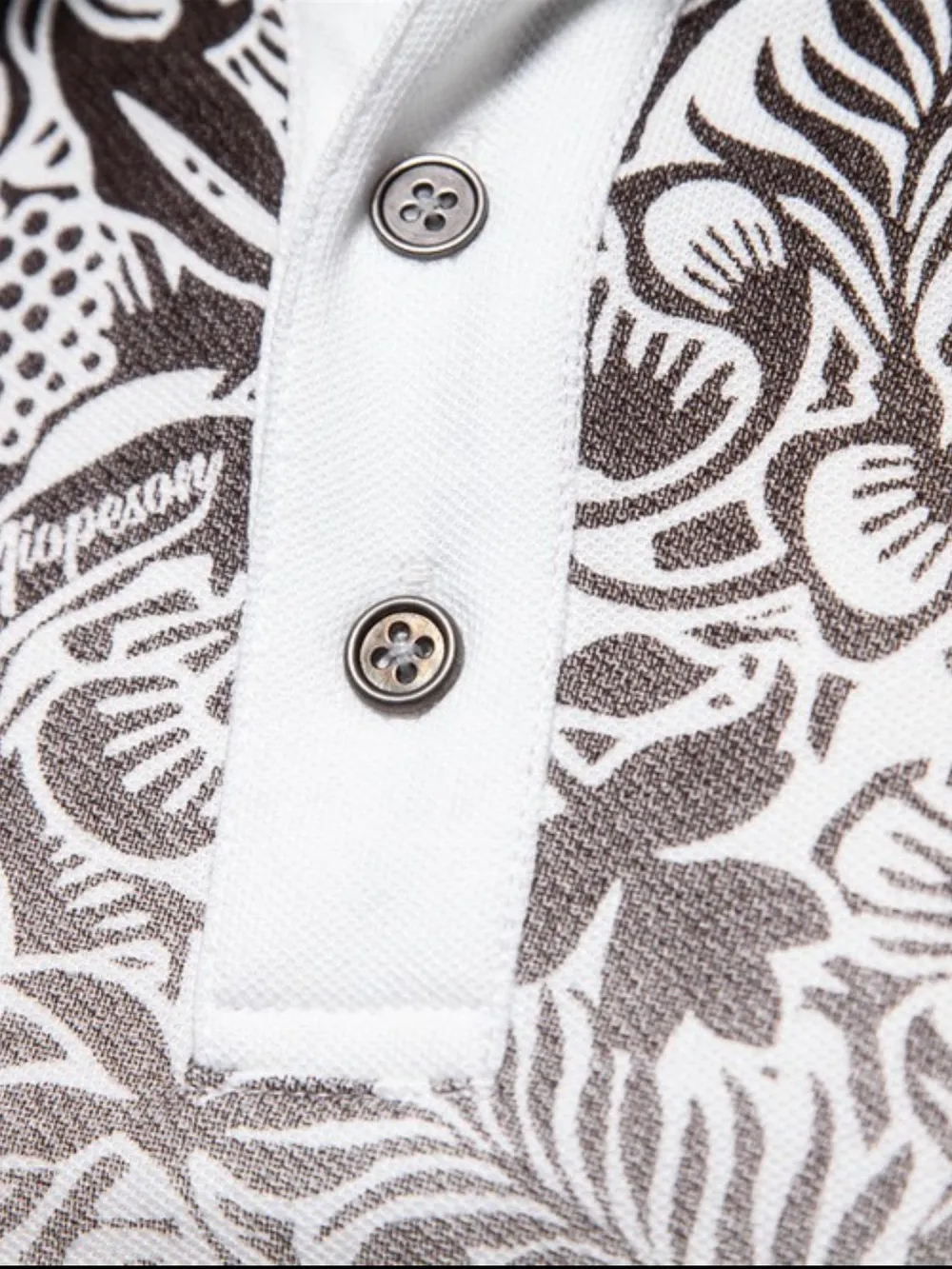 Men's Printed Collared Neck Short Sleeve Polo, image 4