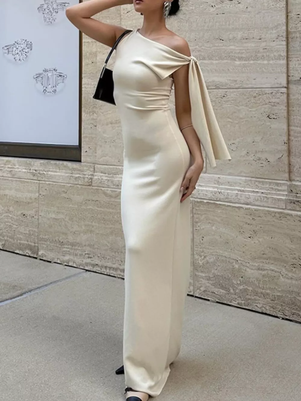 Elegant Sleeveless Tie-Shoulder Maxi Dress, image 8