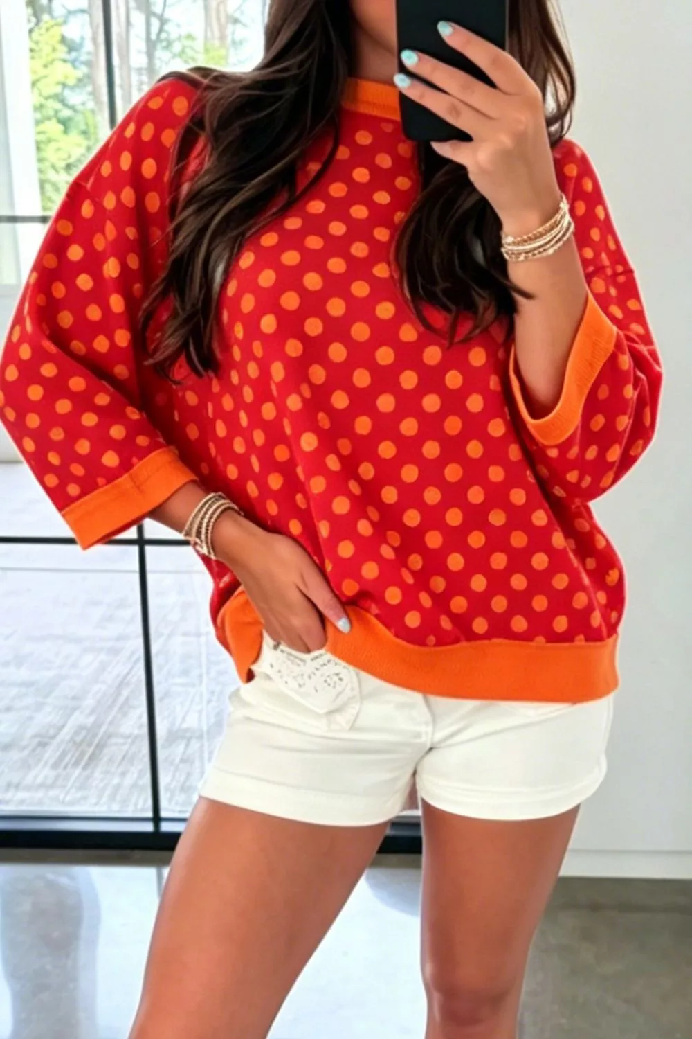 Polka Dot Oversized Sweatshirt