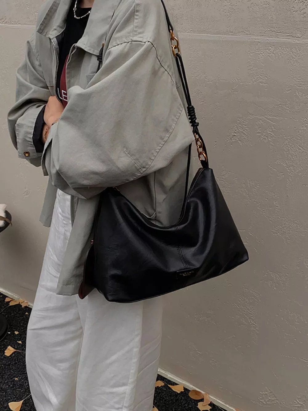 Leather Adjustable Strap Shoulder Bag, image 9