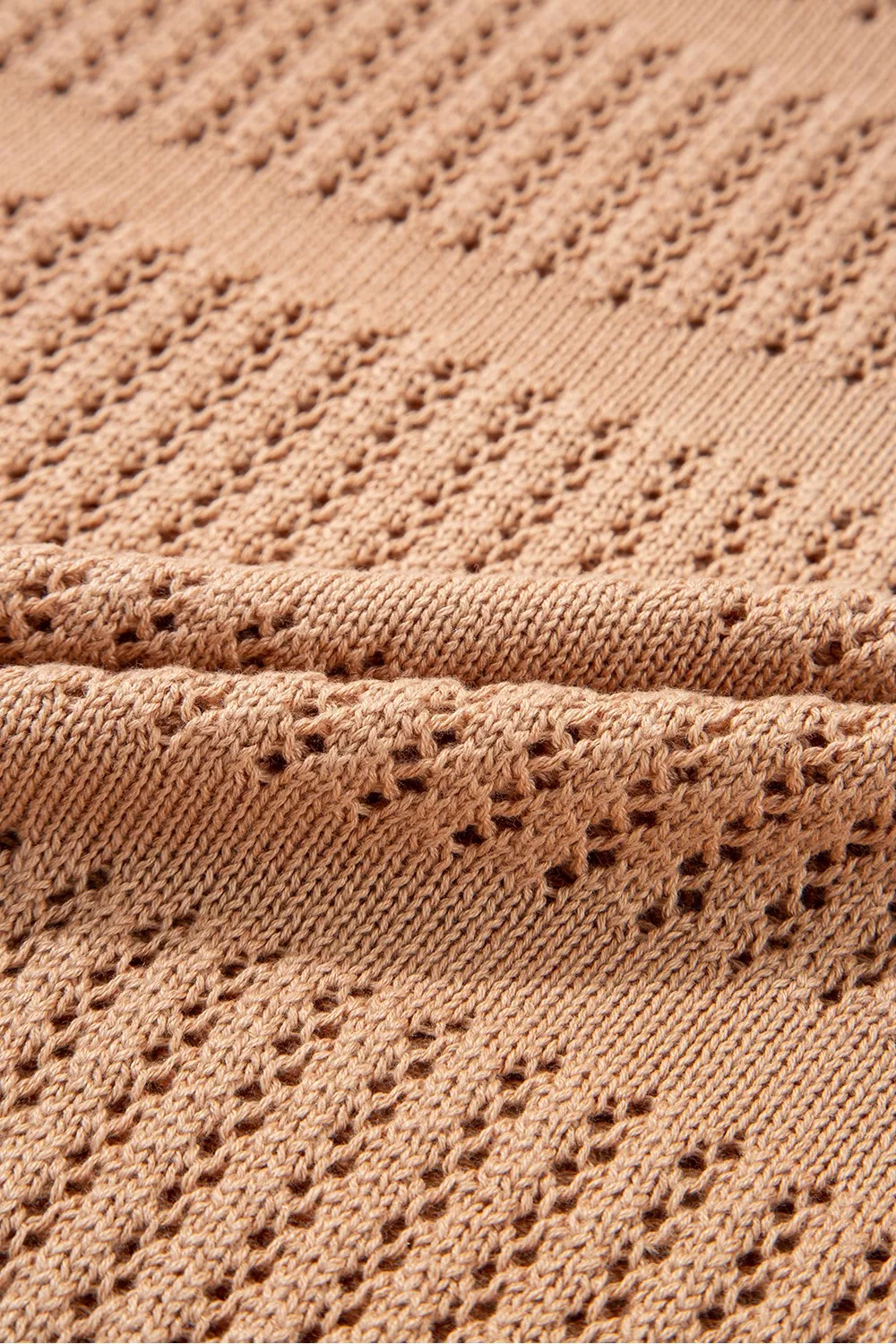 Openwork Round Neck Knit Top, image 9