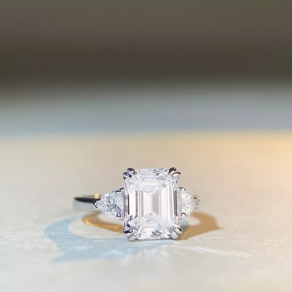 925 Sterling Silver Zircon Geometric Ring, image 3
