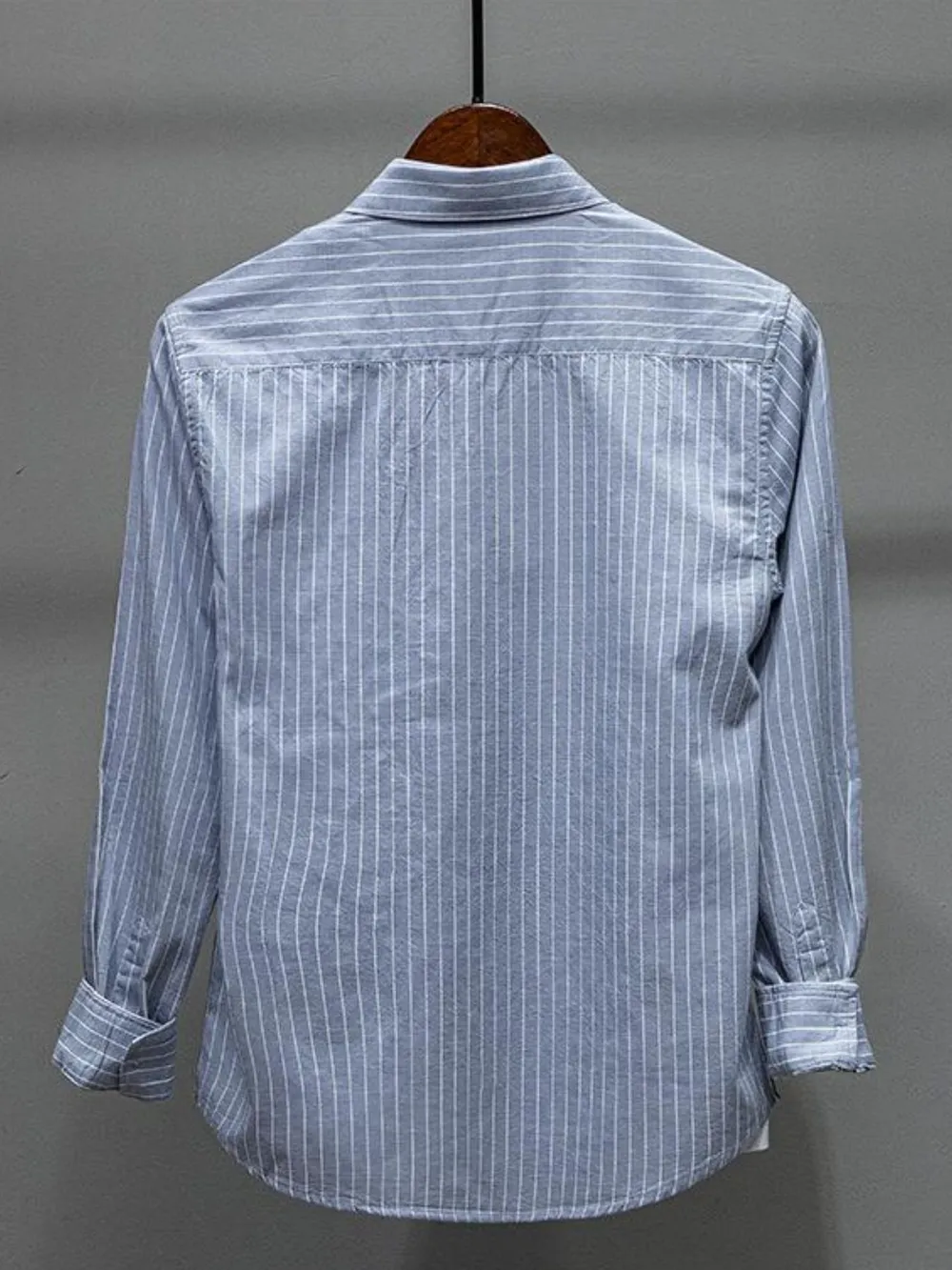 Men's Plus Size Striped Button Up Long Sleeve Shirt, image 2