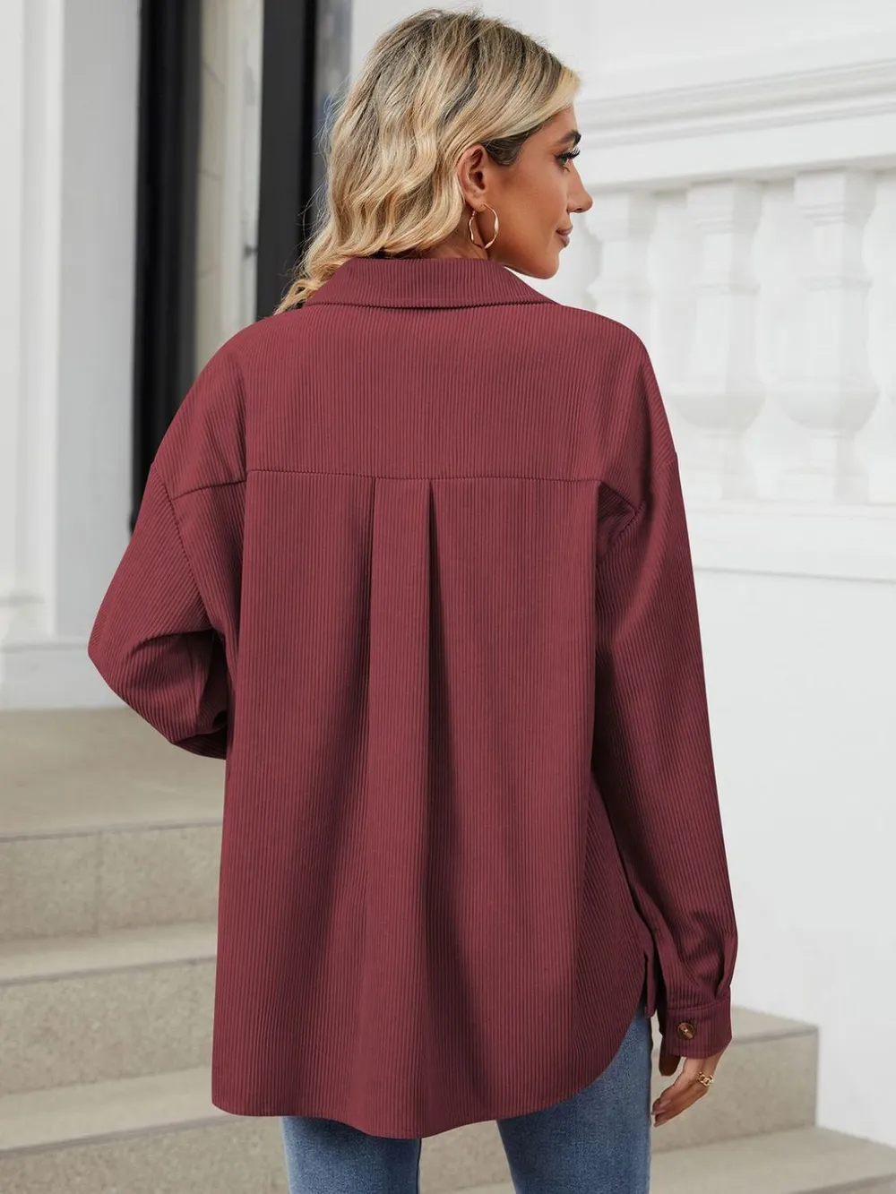 Button Up Long Sleeve Shirt with Breast Pockets, image 21