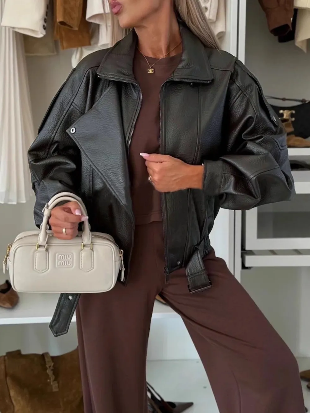 Leather Zip Up Jacket, image 2