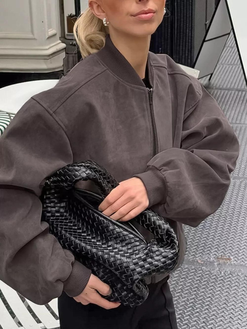 Zip Up Dropped Shoulder Jacket, image 4