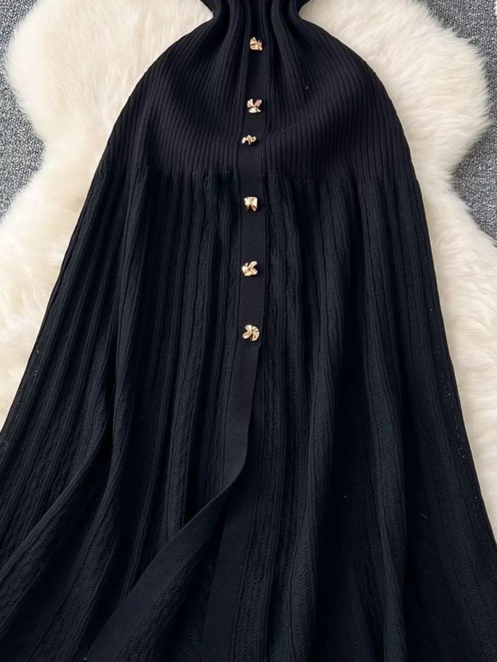 Button Front Short Sleeve Knit Dress, image 9