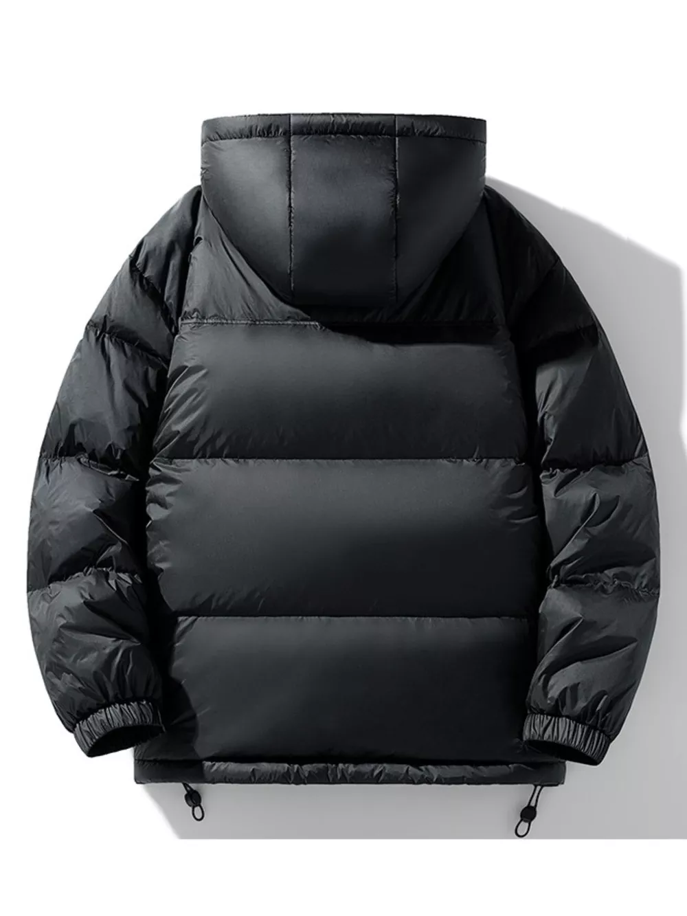 Men's Full Size Contrast Hooded Zip Up Down Jacket Plus Size, image 3