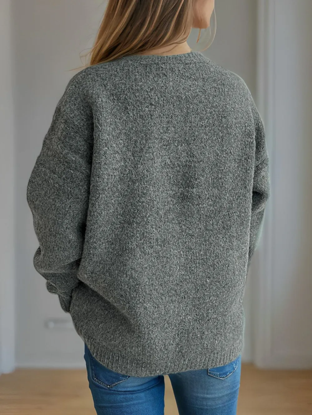 Cherry Round Neck Long Sleeve Sweater, image 3