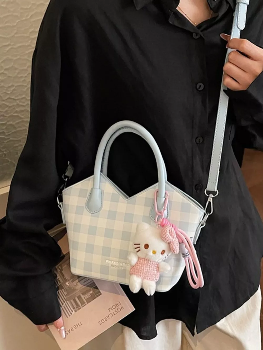 Plaid Pattern Crossbody Bag, image 2
