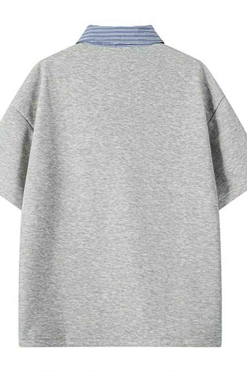 Men's Plus Size Striped Collar Relaxed Fit Polo, image 3