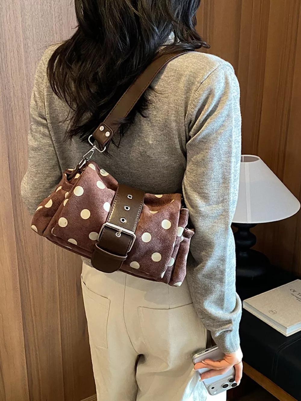 Vintage Polka Dot Shoulder Bag, image 4
