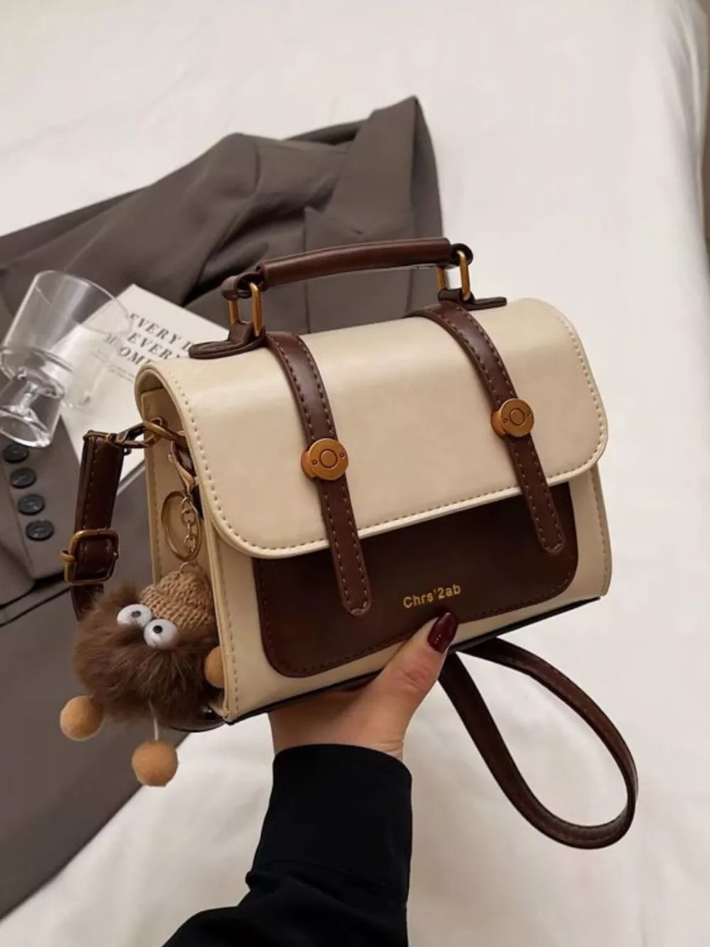 Two-Tone Flap Crossbody Bag, image 4