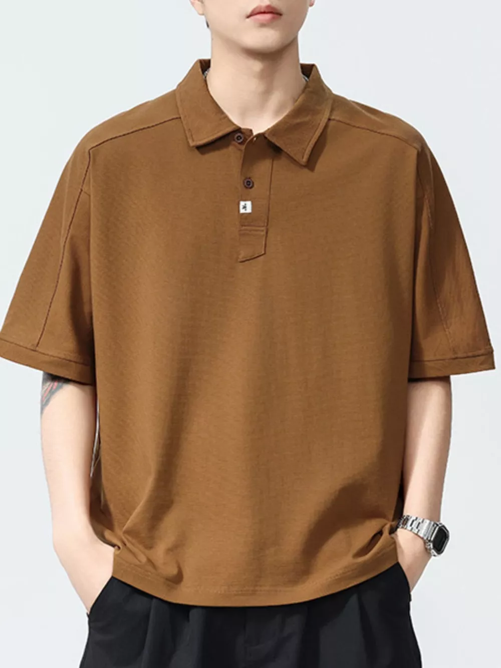 Men's Plus Size Casual Half Sleeve Loose Fit Polo