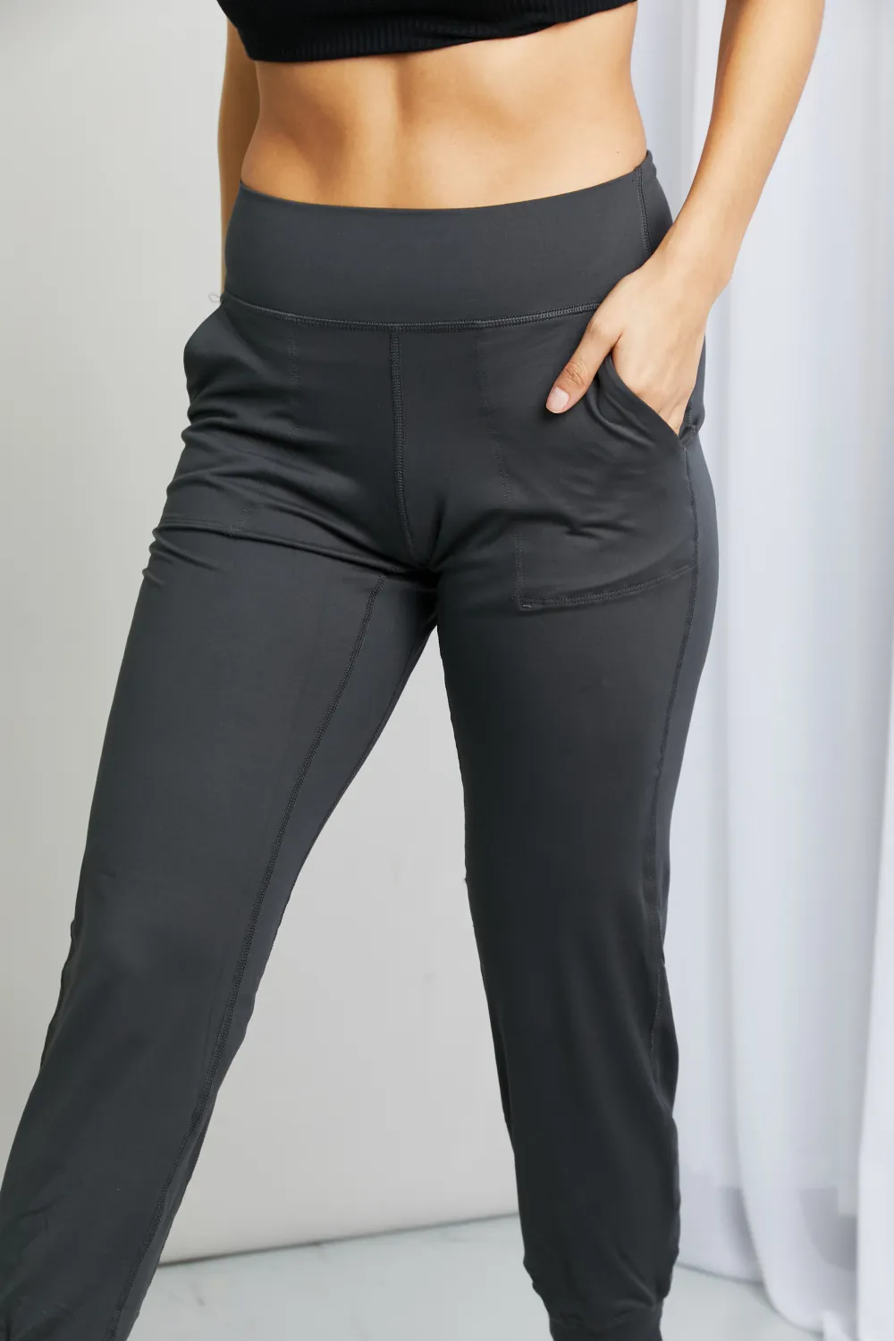 Full Size Wide Waistband Cropped Joggers, image 8
