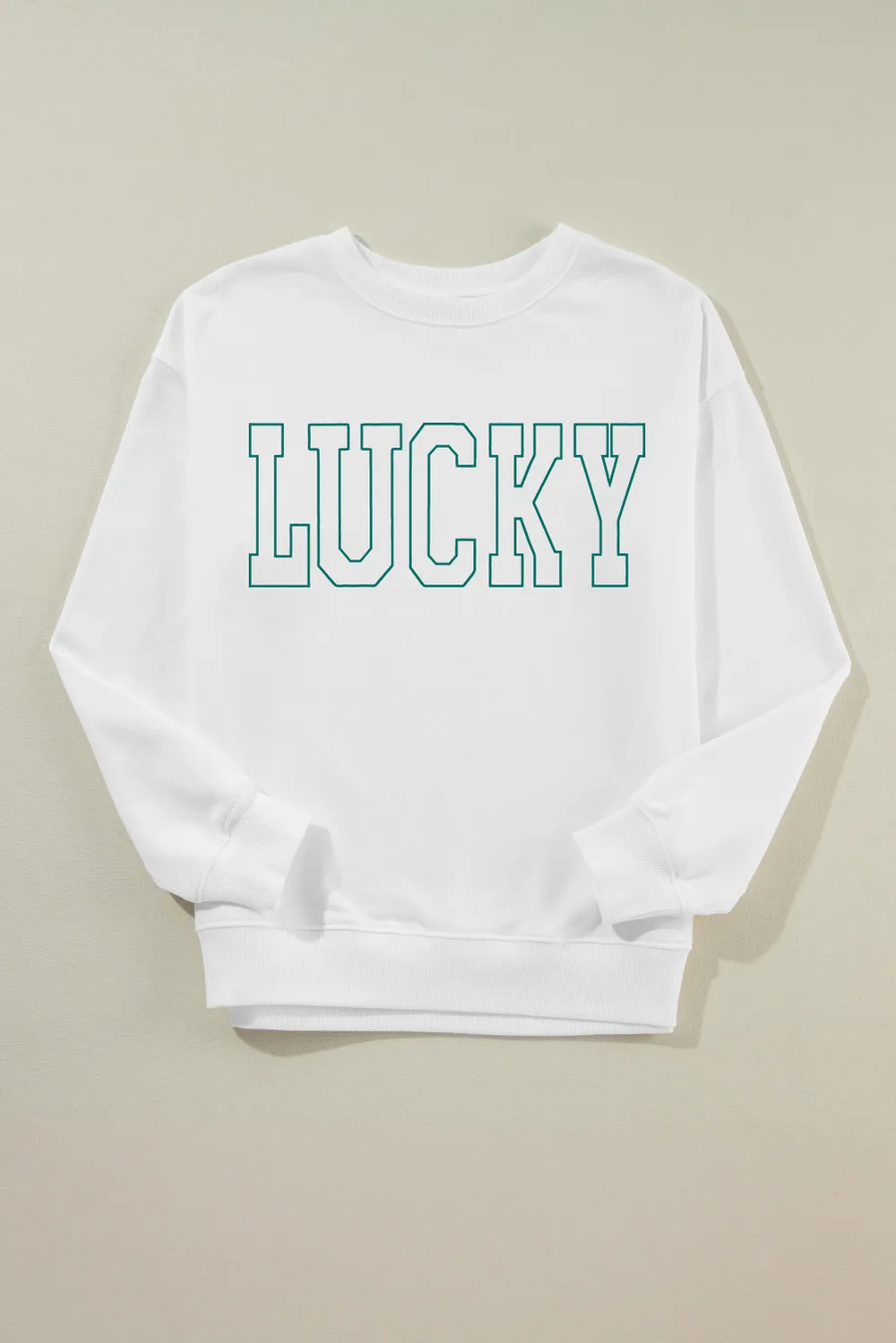 LUCKY Graphic Round Neck Long Sleeve Sweatshirt, image 9