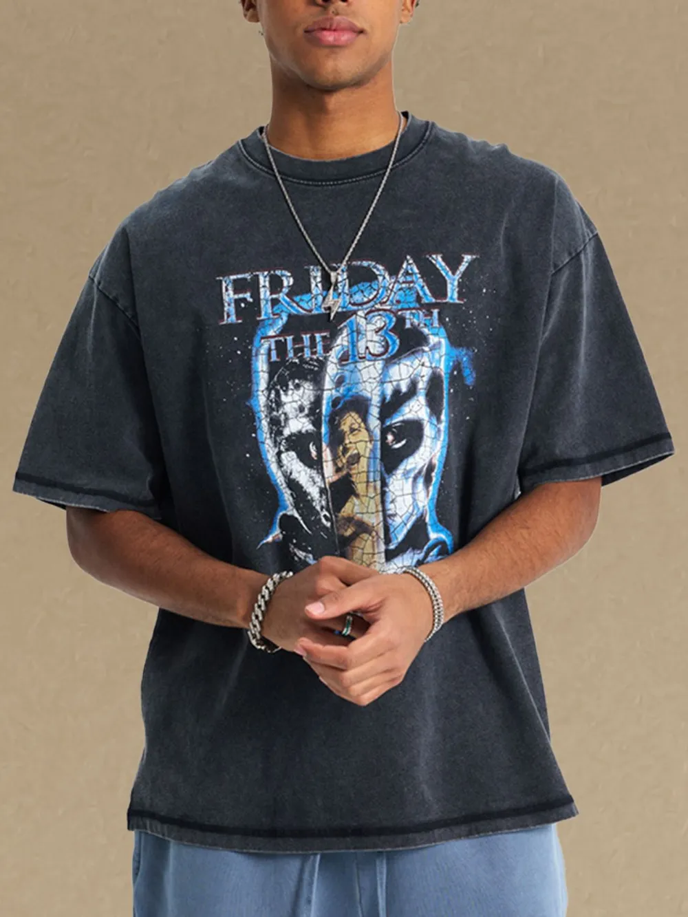 Men's Graphic Round Neck Half Sleeve T-Shirt, image 6