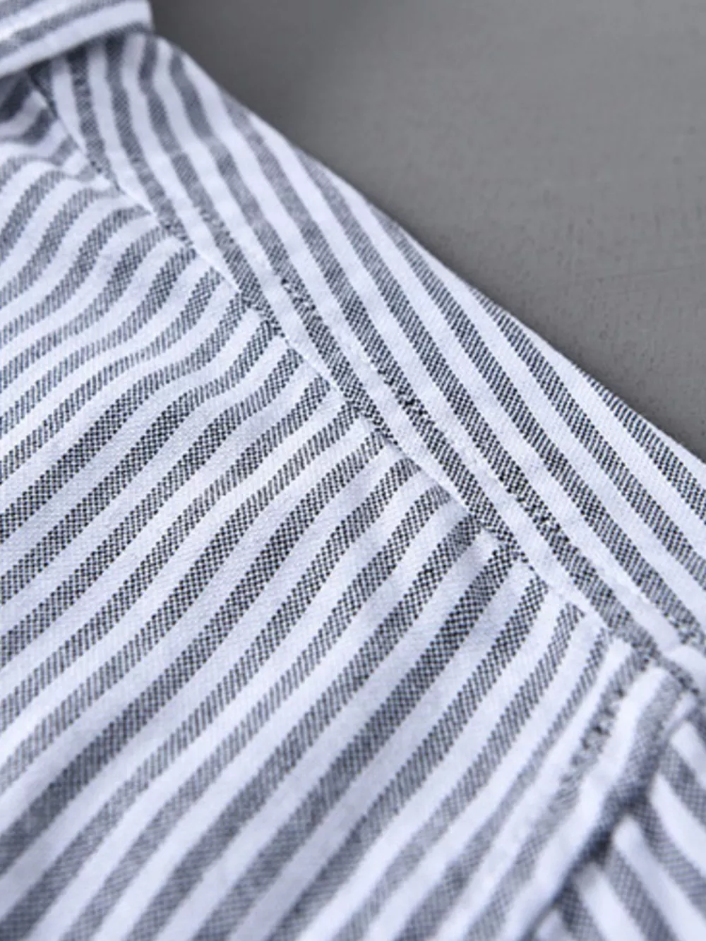 Men's Plus Size Casual Striped Short Sleeve Shirt, image 5