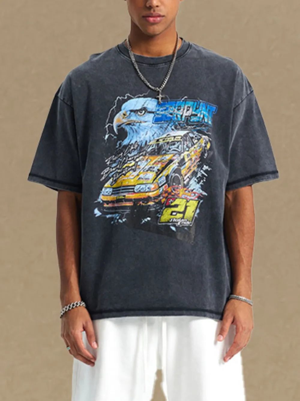Men's Graphic Round Neck Half Sleeve T-Shirt, image 2