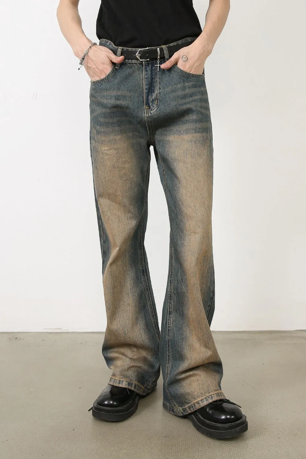 Men's Bootcut Jeans with Pockets, image 2