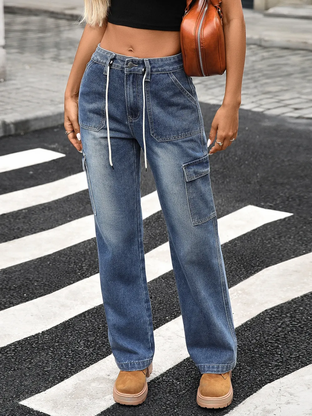 Wide Leg Cargo Jeans, image 8