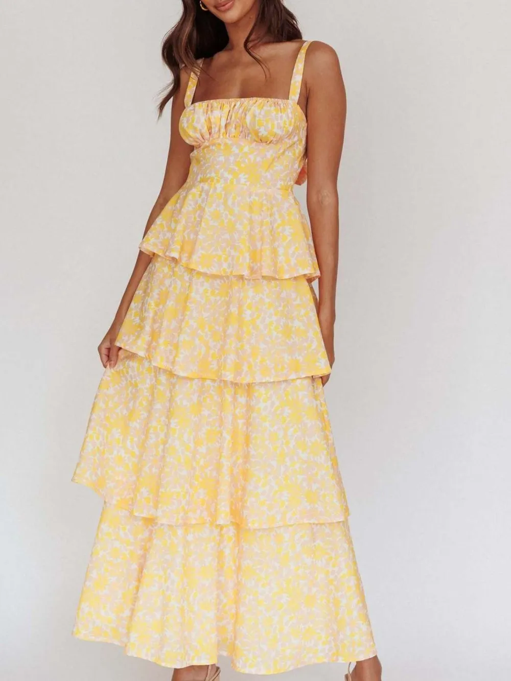 Floral Layered Ruffle Maxi Dress, image 6