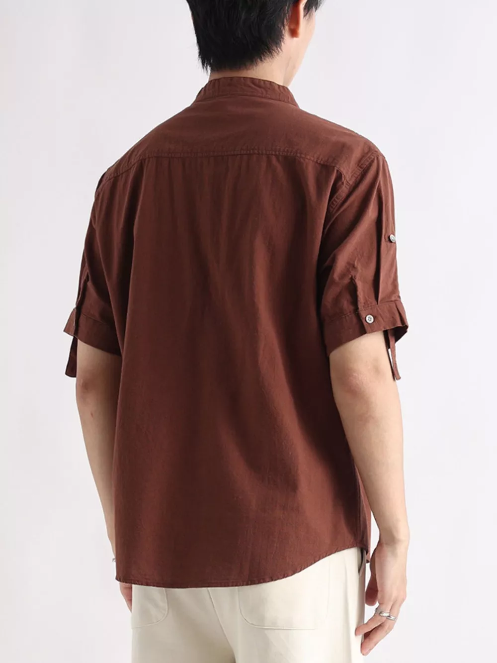 Men's Plus Size Button Detail Short Sleeve Shirt, image 3