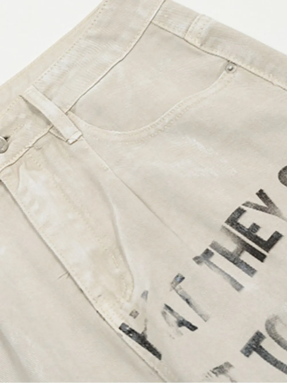 Men's Letter Wide Leg Jeans, image 7