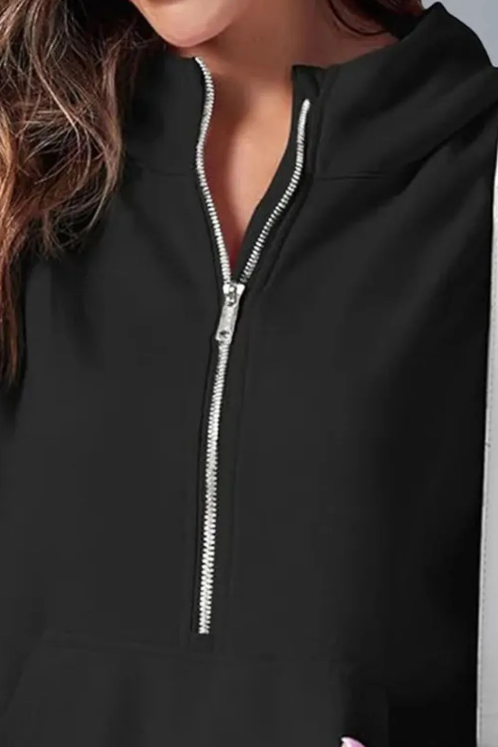 Half Zip Short Sleeve Hoodie, image 6