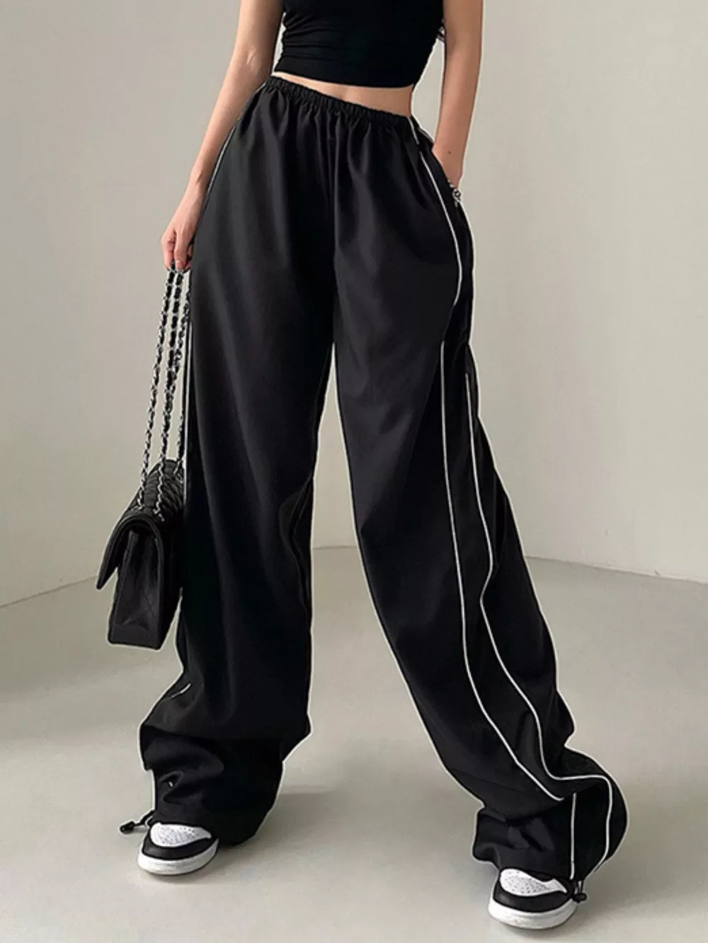 Elastic Waist Wide Leg Pants, image 10