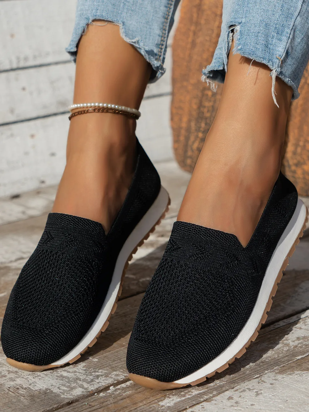 Mesh Round Toe Flat Slip-Ons, image 5
