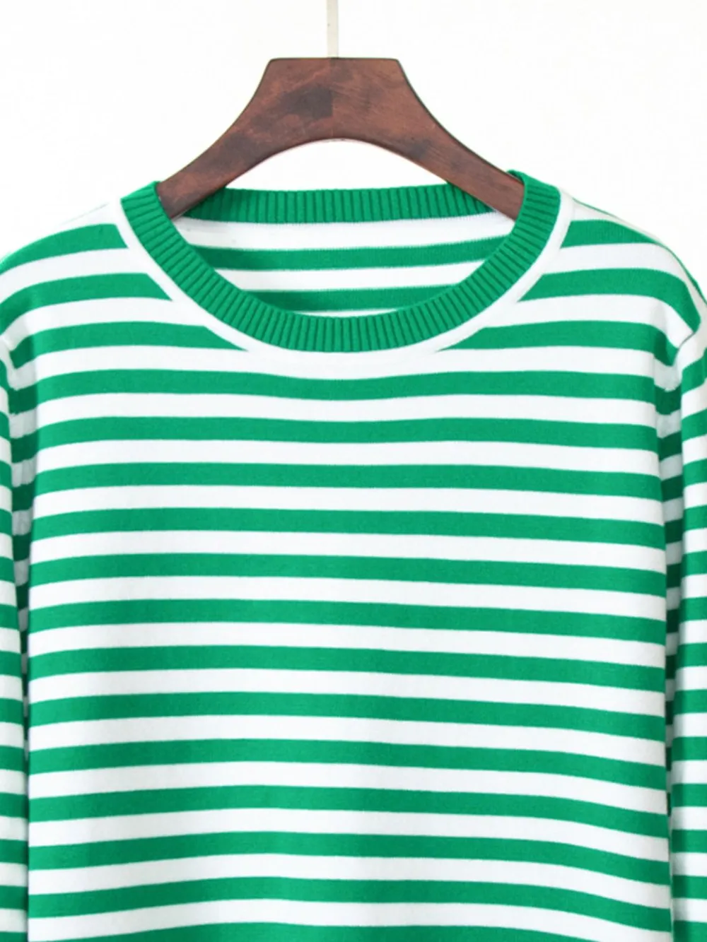 Striped Round Neck Long Sleeve Sweater, image 17